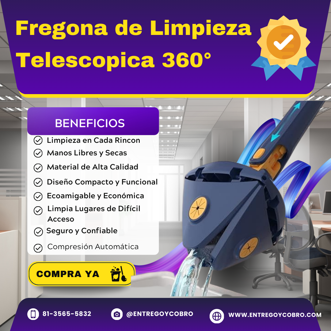 Fregona de Limpieza Telescópica 360* Autoescurrible