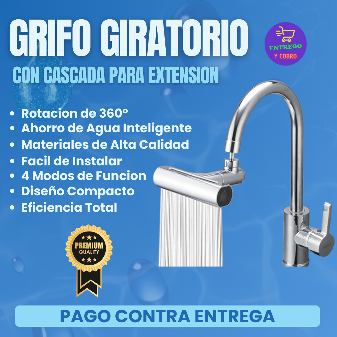 ¡Oferta: 2x1: Grifo Giratorio con Cascada para Extensión 4 en 1