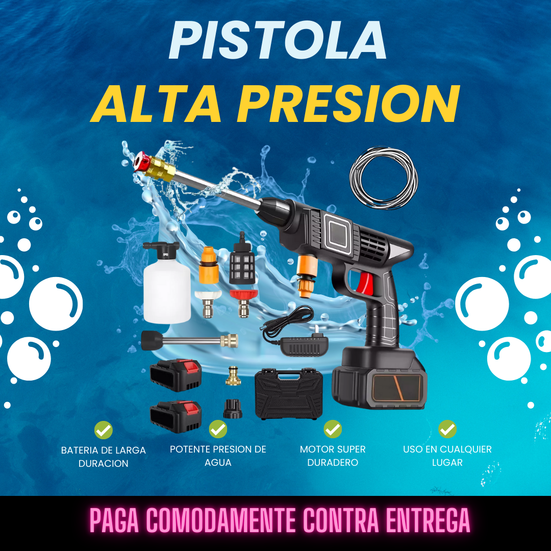 Pistola Alta Presión Profesional Portátil Doble Batería