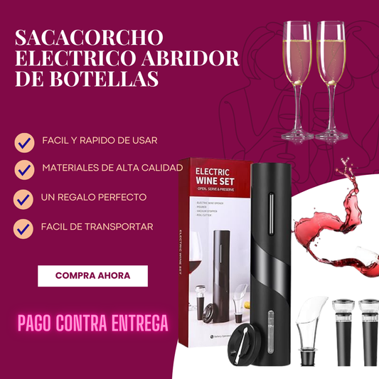 Sacacorchos Eléctrico + Abridor de Vino