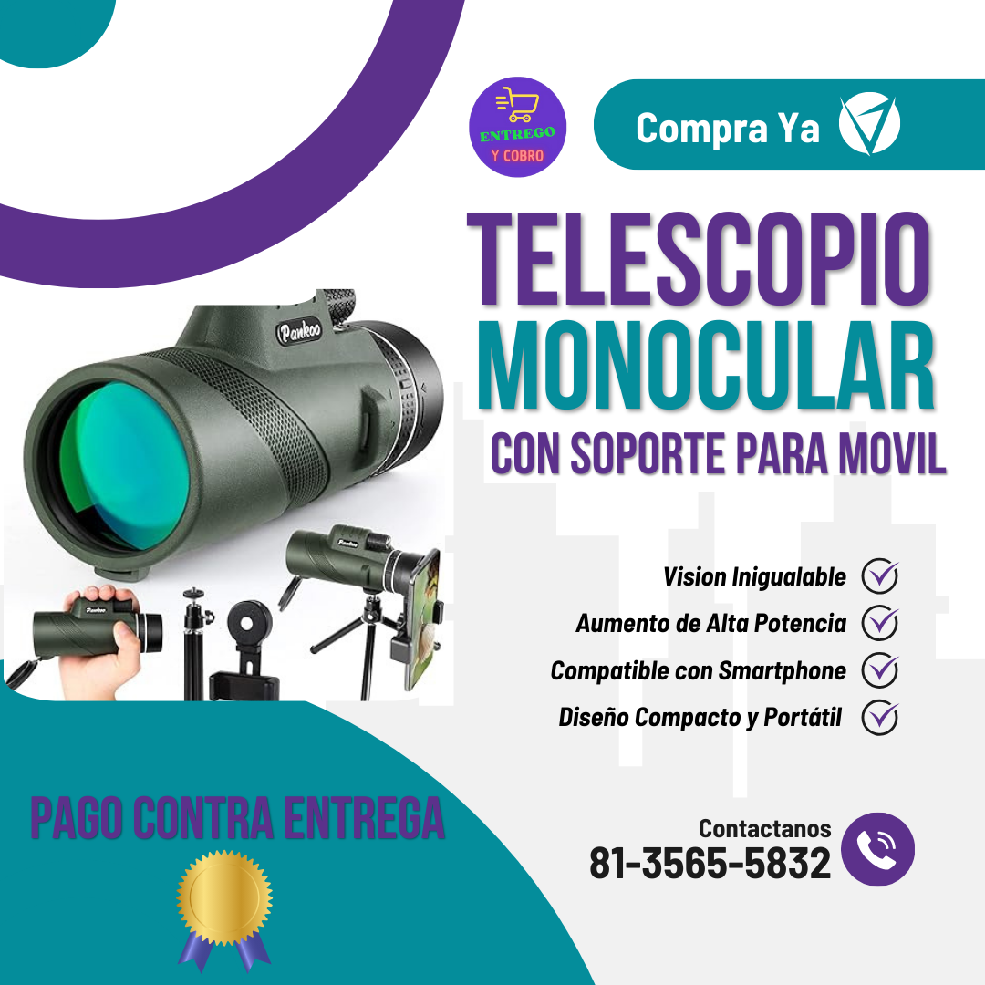 Telescopio Monocular con Soporte para Movil